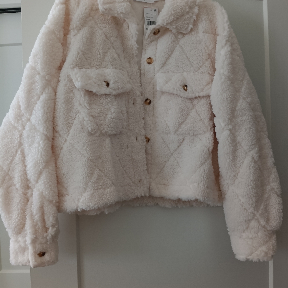 All in Favor Faux Shearling Trucker Jacket
